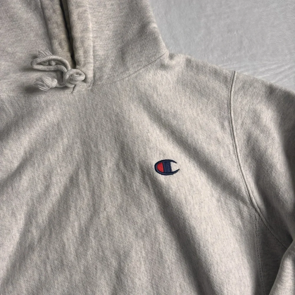 Champion Reverse Weave Pullover Long Sleeve‎ Fleece Hoodie Stains Men's Small *